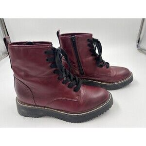 Madden Girl Women's Kurrt Combat Boots, Burgundy Paris, Size 6 M Shoes